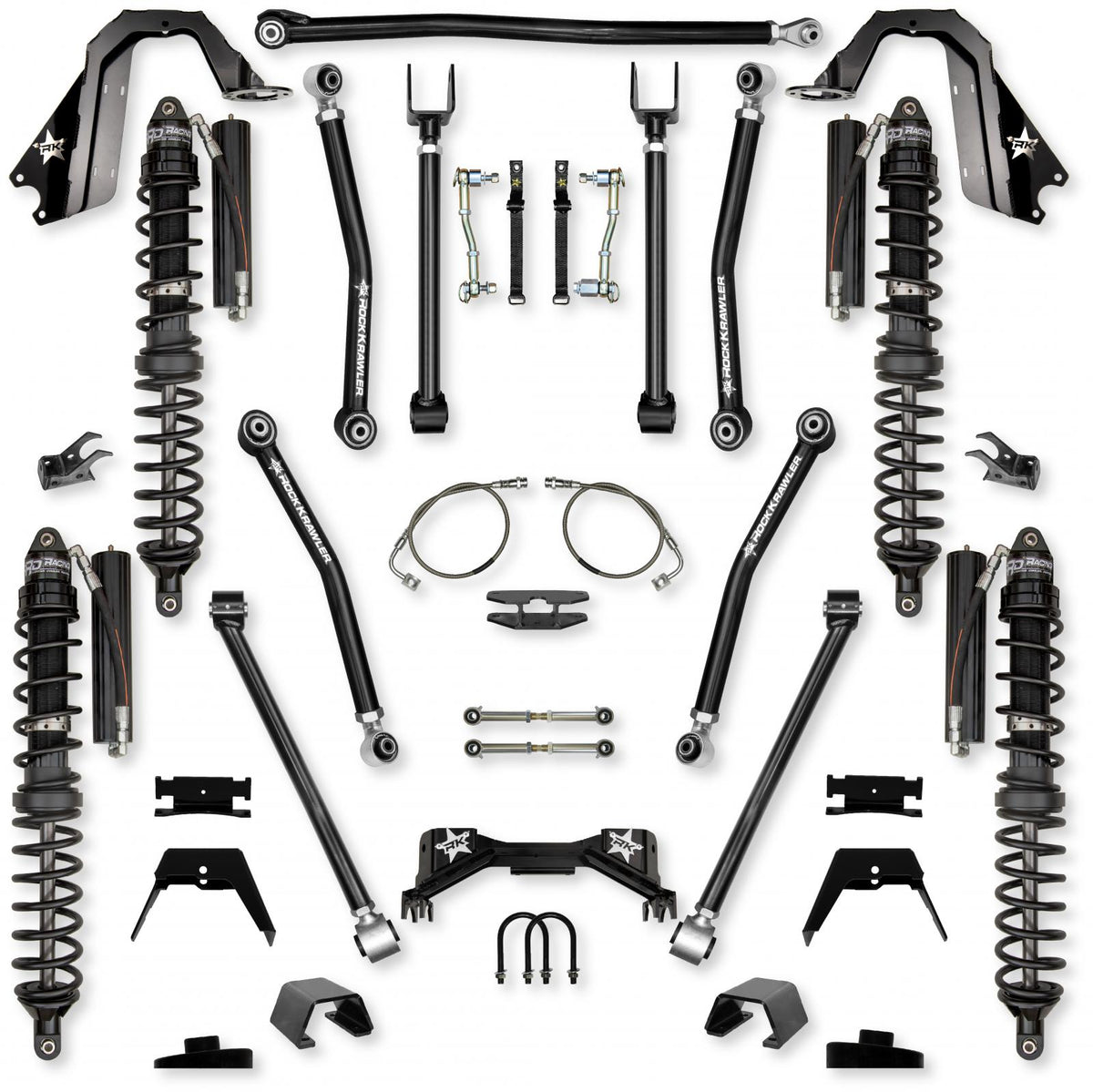 4.5 Inch Adventure X Pro Coilover Mid-Arm Suspension System for Jeep Gladiator JT Gas Models Trail Runner System Stage 1 Rock Krawler