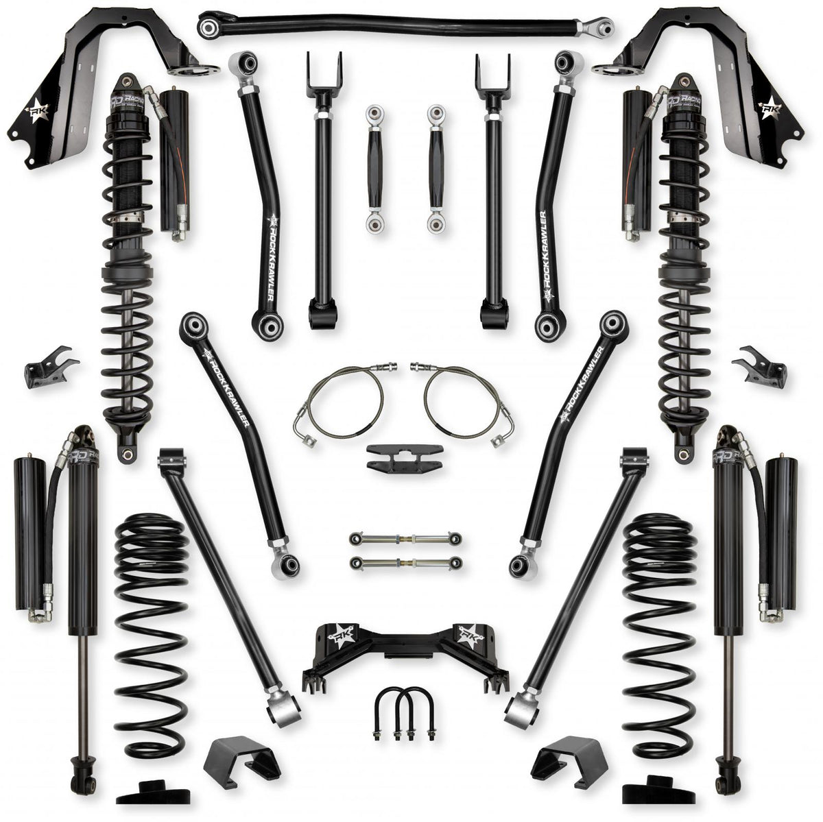 4.5 Inch Adventure X Pro Coilover No Limits Mid-Arm Suspension System for Jeep Gladiator JT Gas Models Rock Krawler