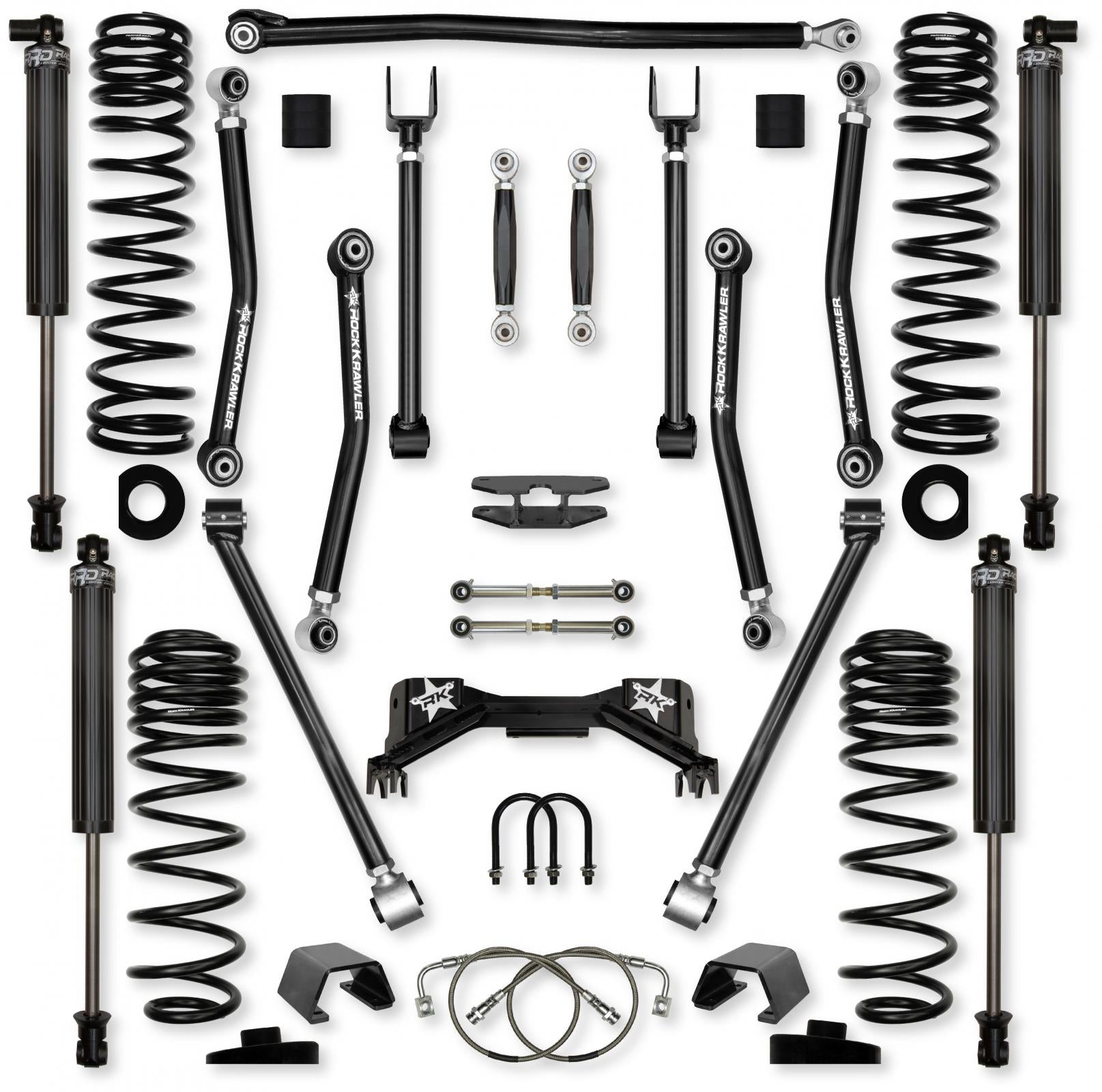 4.5 Inch Adventure X Pro No Limits Mid-Arm Suspension System for Jeep Gladiator JT Gas Models With IFP Shocks Rock Krawler