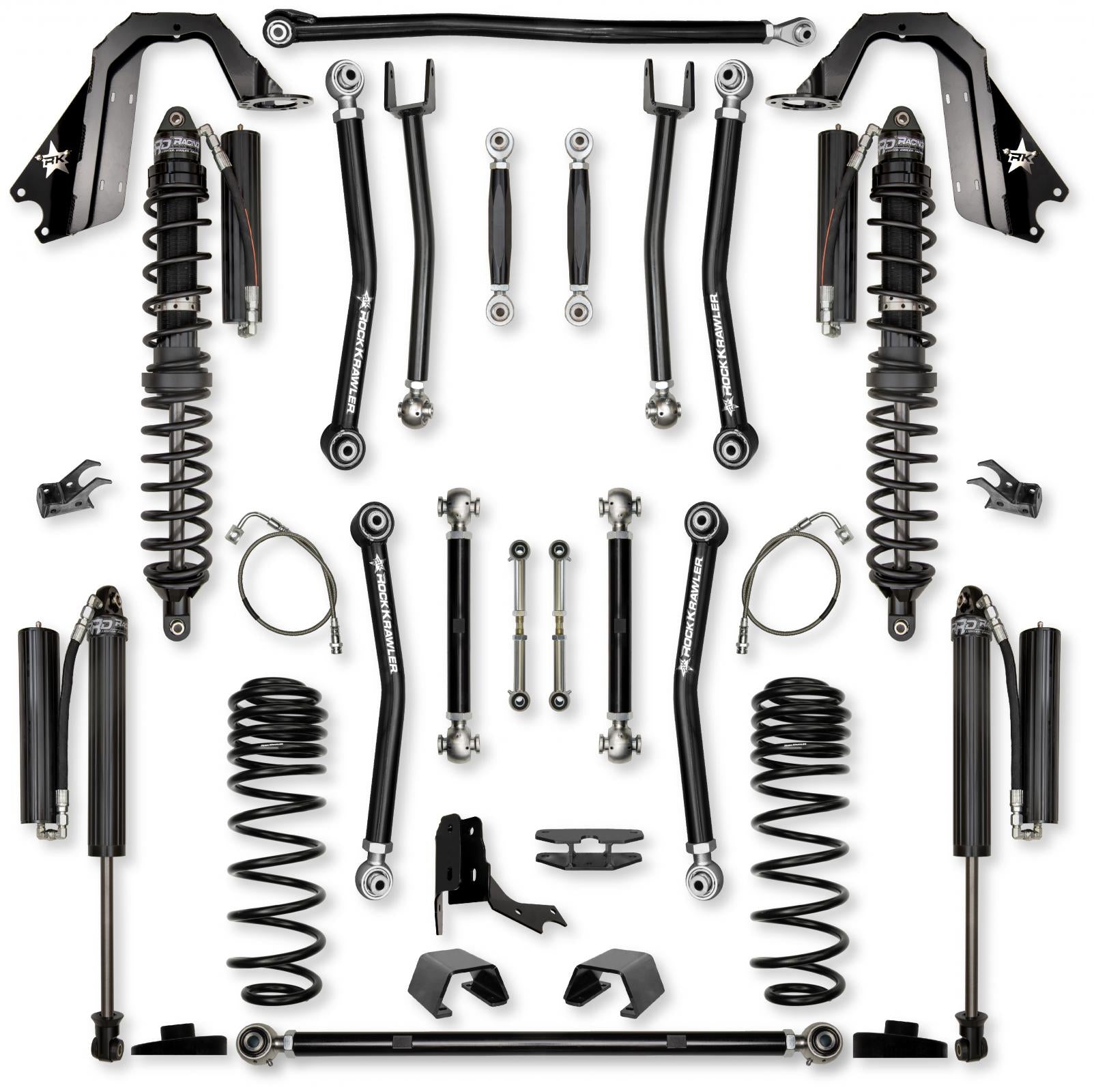 4.5 Inch X-Factor No Limits Mid-Arm Suspension System for Jeep Gladiator JT Gas Models With Bilstein Shocks Rock Krawler