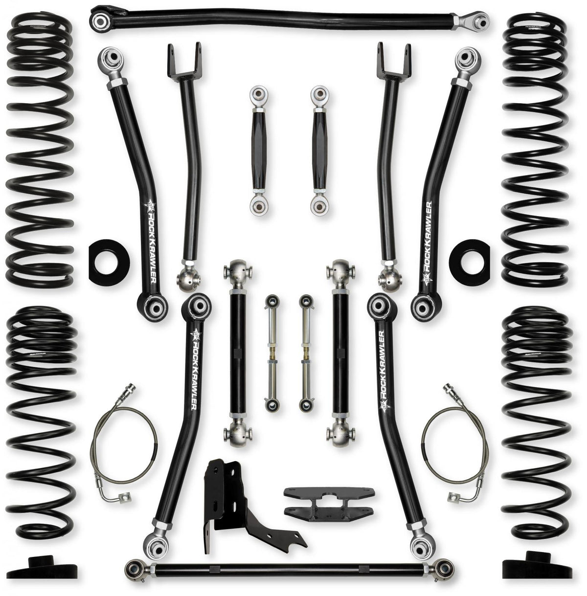 4.5 Inch X-Factor No Limits Mid-Arm Suspension System for Jeep Gladiator JT Diesel Models With No Shocks Rock Krawler