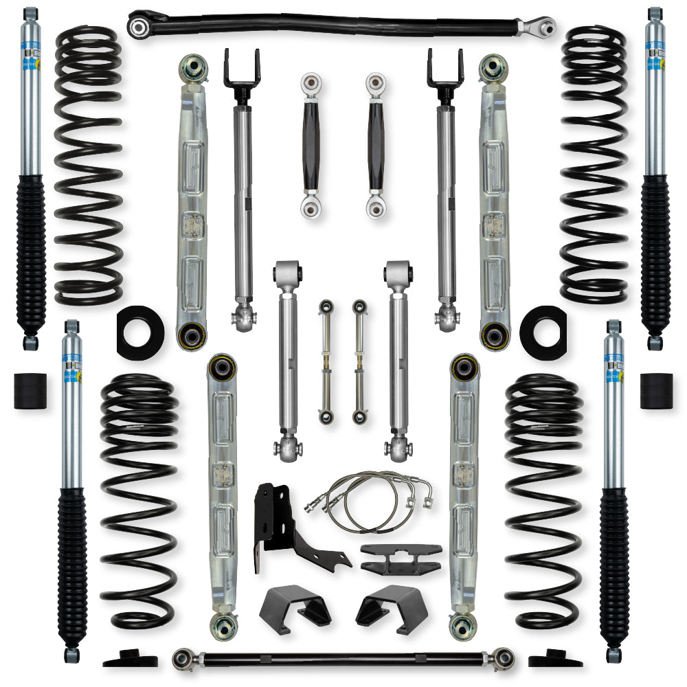 4.5 Inch X-Factor Pro Elite No Limits Mid-Arm Suspension System for Jeep Gladiator JT Diesel Models With Bilstein Shocks Rock Krawler