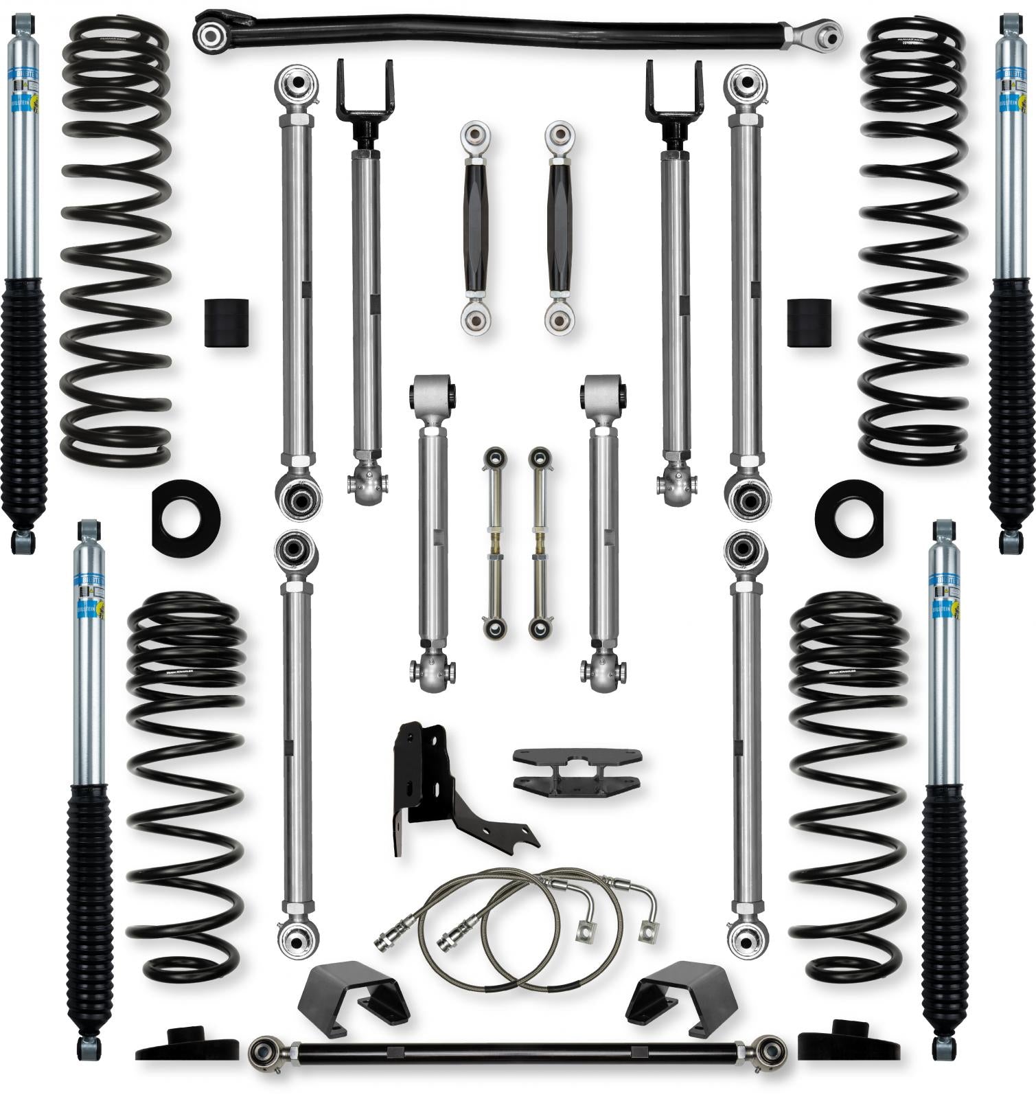 4.5 Inch X-Factor PRO No Limits Mid-Arm Suspension System for Jeep Gladiator JT Gas Models With Bilstein Shocks Rock Krawler