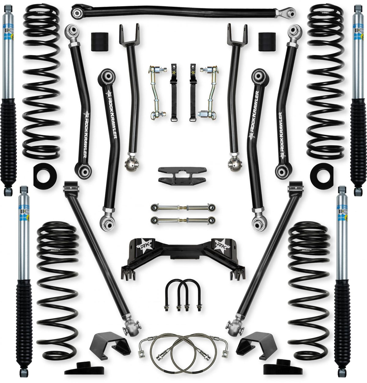 4.5 Inch Pro X Mid-Arm Suspension System for Jeep Gladiator JT Gas Models With Bilstein Shocks Rock Krawler