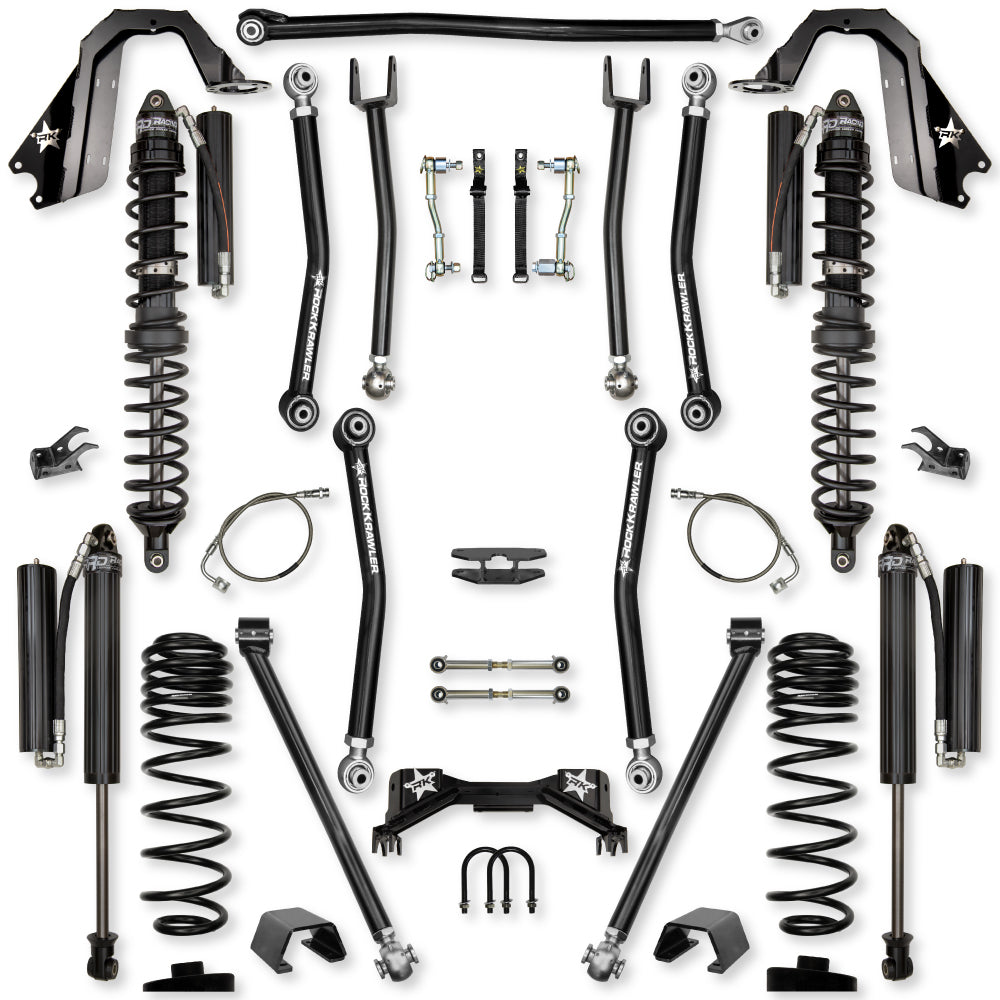 4.5 Inch Pro X Coilover Mid-Arm Suspension System for Jeep Gladiator JT Gas Models Comp Stage 1 Rock Krawler