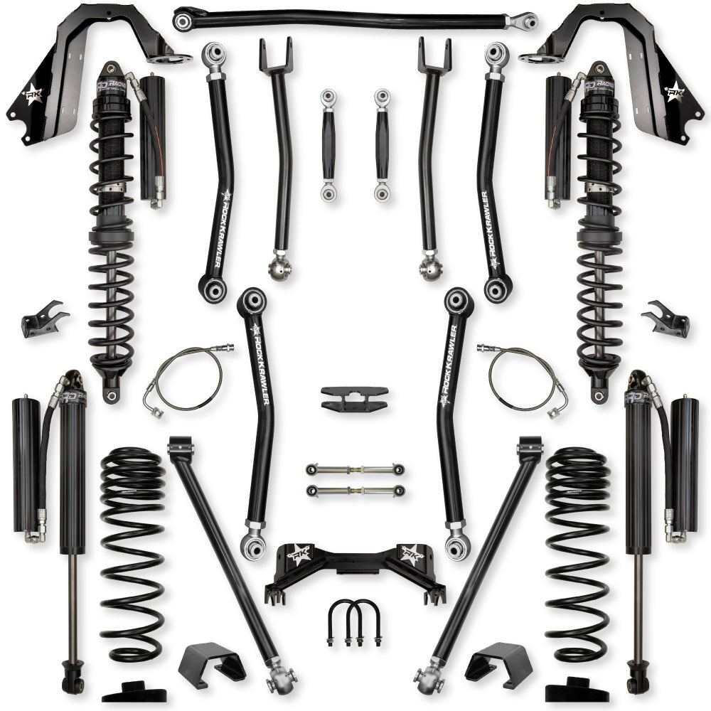 4.5 Inch Pro X Coilover No Limits Mid-Arm System for Jeep Gladiator JT Gas Models Comp Stage 1 Rock Krawler