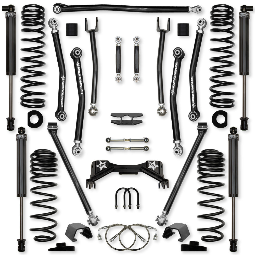 4.5 Inch Pro X No Limits Mid-Arm System for Jeep Gladiator JT Gas Models Comp Stage 1 With IFP Shocks Rock Krawler