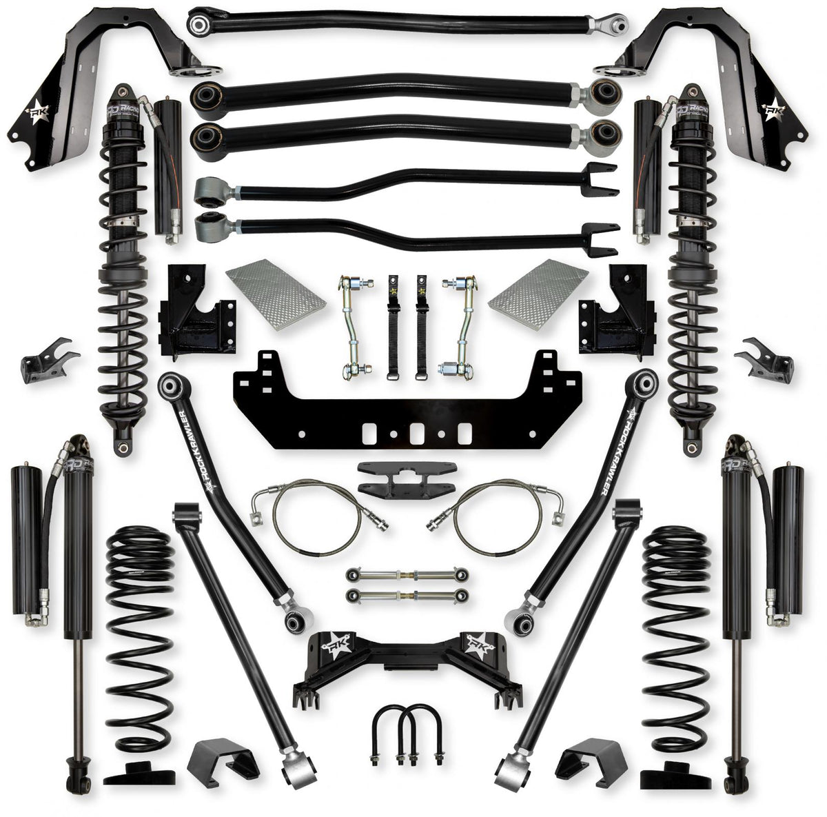 4.5 Inch Silverback Coilover Long-Arm Suspension System for Jeep Gladiator JT Gas Models Comp Stage 1 Rock Krawler