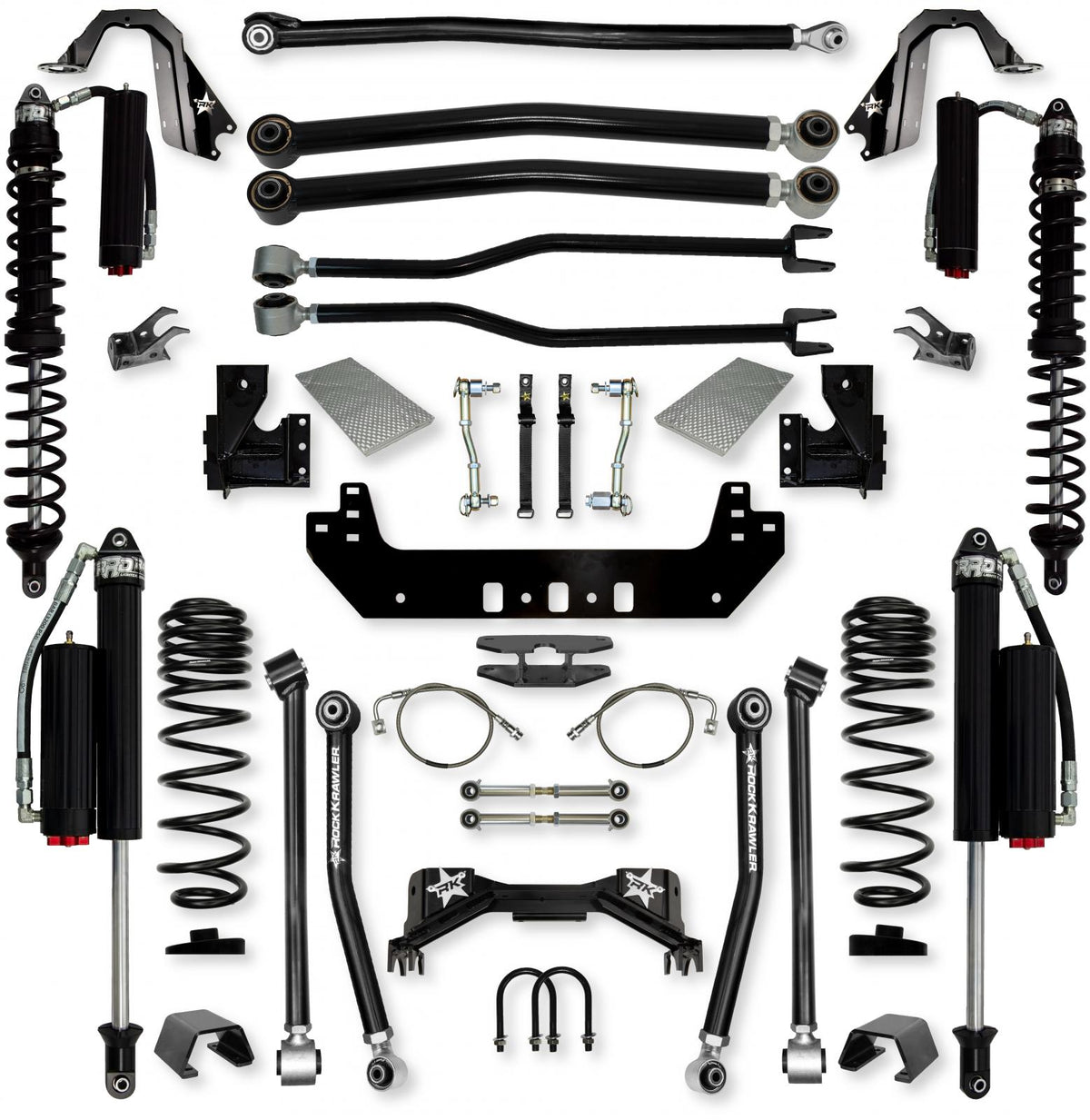 4.5 Inch Silverback Coilover Long-Arm Suspension System for Jeep Gladiator JT Gas Models Comp System Stage 2 Rock Krawler