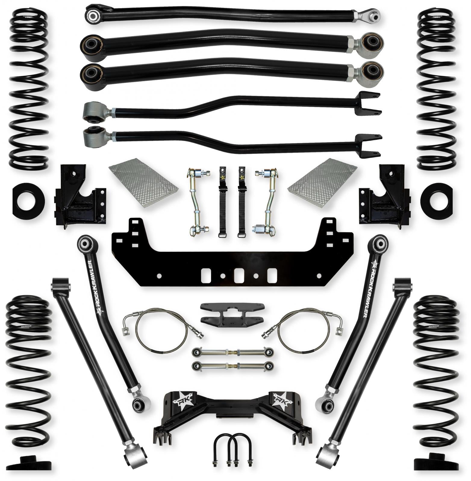 4.5 Inch Silverback Long-Arm Suspension System for Jeep Gladiator JT Gas Models With No Shocks Rock Krawler