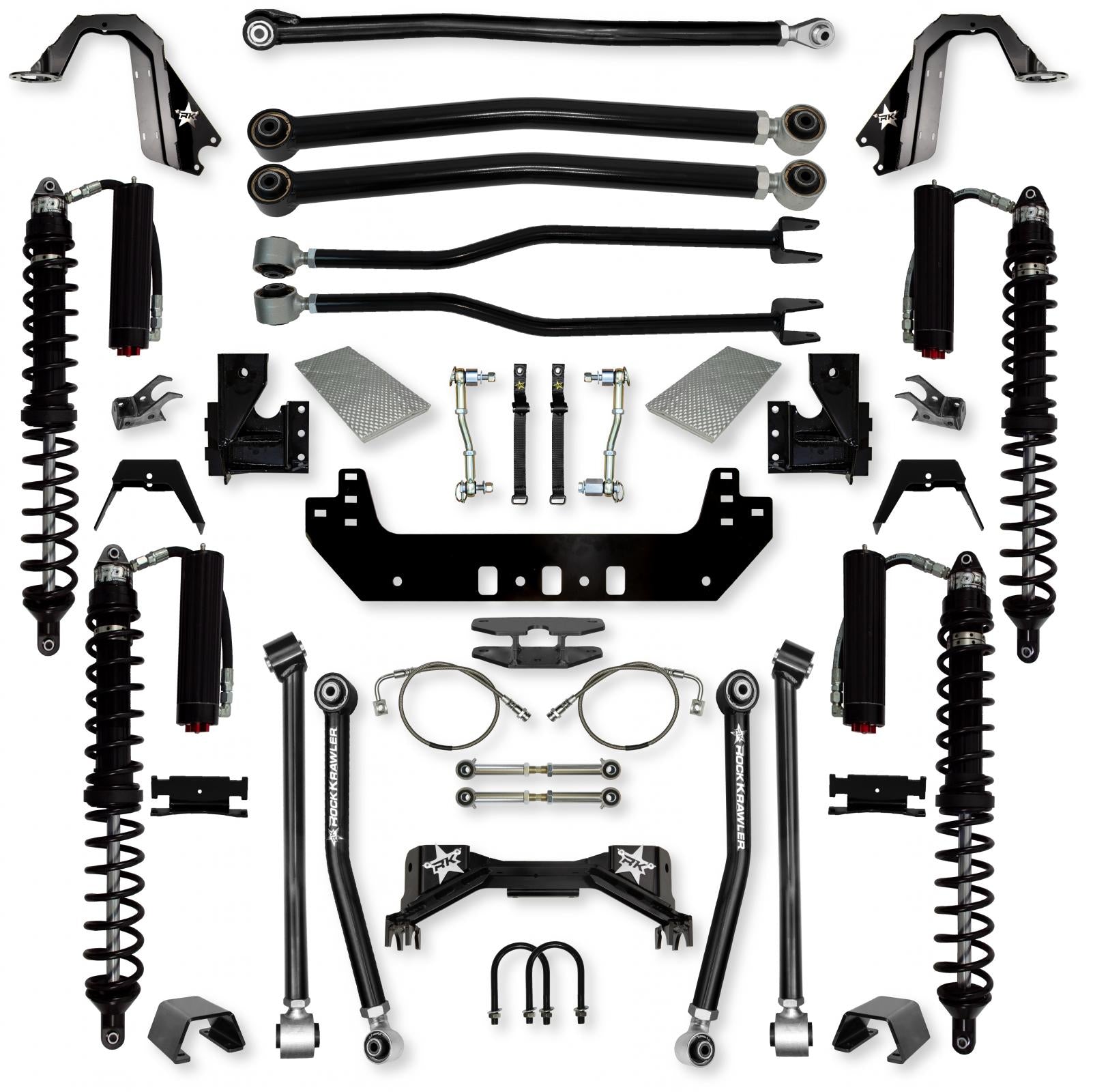 4.5 Inch Silverback Coilover Long-Arm Suspension System for Jeep Gladiator JT Gas Models Trail Runner System Stage 2 Rock Krawler