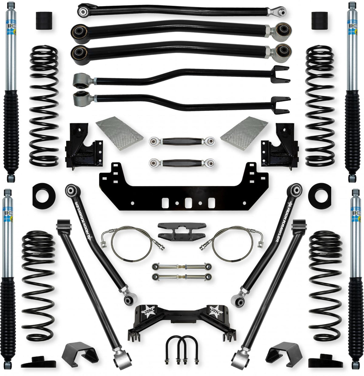 4.5 Inch Silverback No Limits Long-Arm Suspension System for Jeep Gladiator Gas Models With Bilstein Shocks Rock Krawler