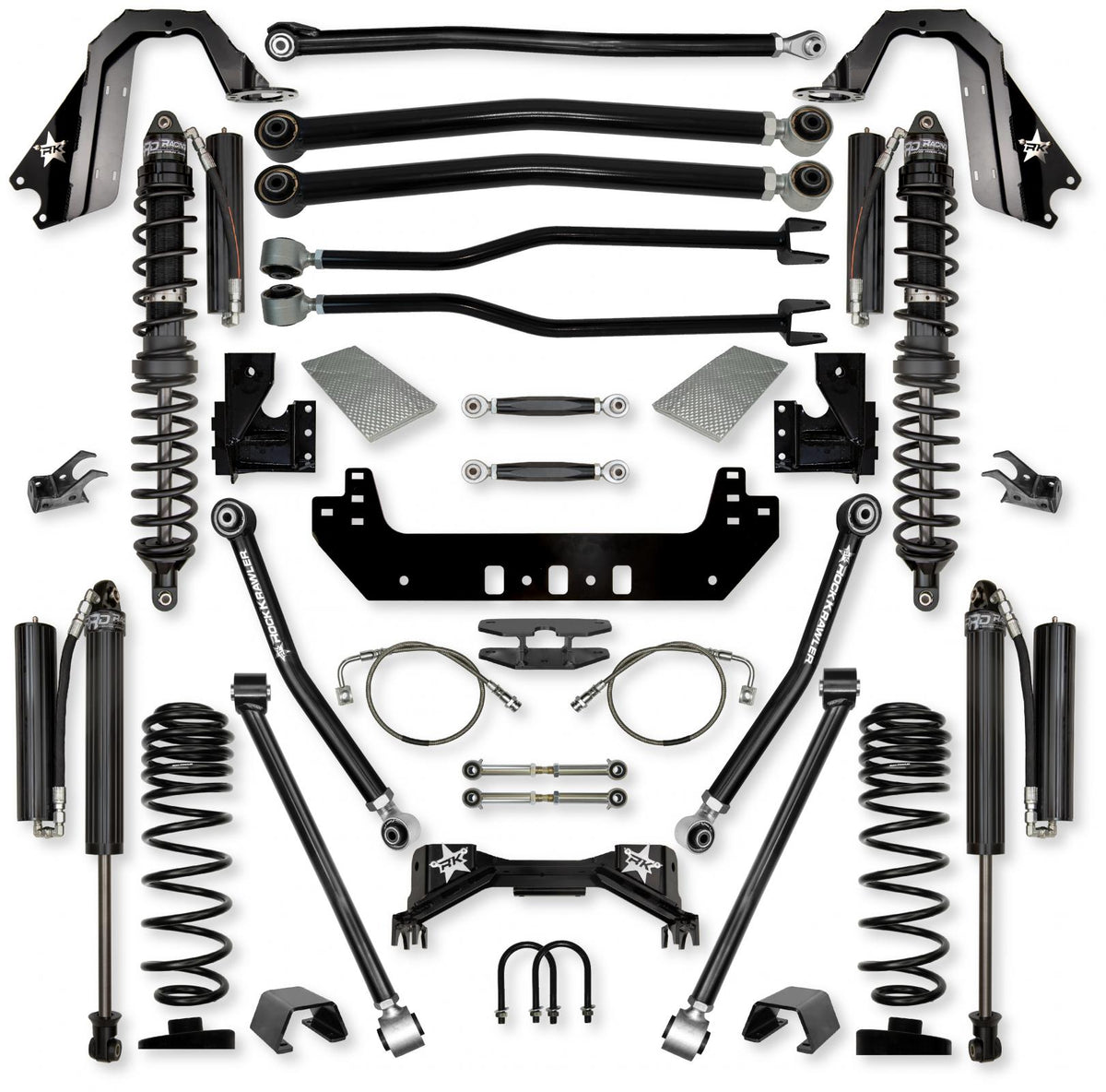 4.5 Inch Silverback Coilover No Limits Long-Arm Suspension System for Jeep Gladiator Gas Models Comp Stage 1 Rock Krawler