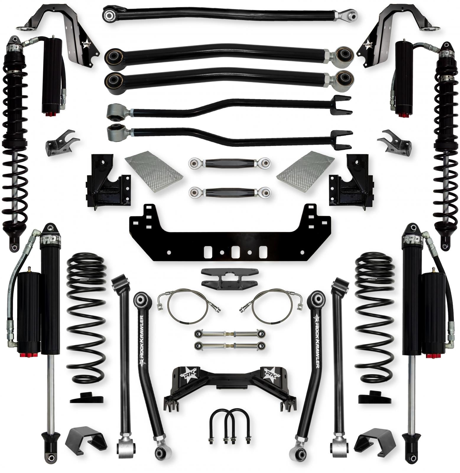 4.5 Inch Silverback Coilover No Limits Long-Arm Suspension System for Jeep Gladiator Gas Models Comp System Stage 2 Rock Krawler