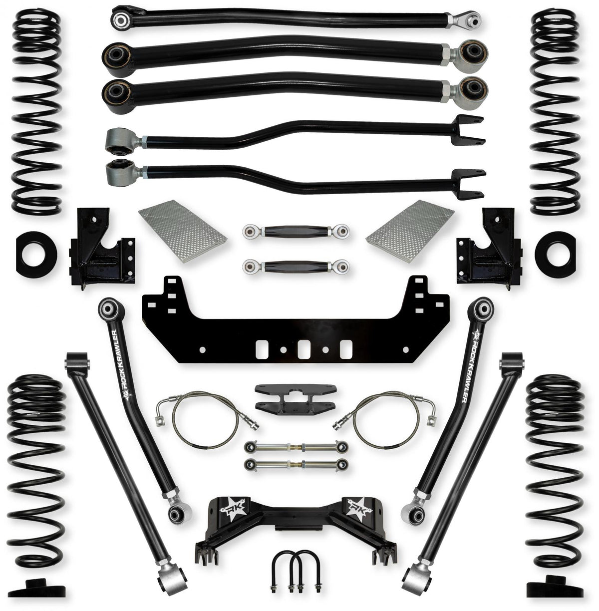 4.5 Inch Silverback No Limits Long-Arm Suspension System for Jeep Gladiator Gas Models With No Shocks Rock Krawler