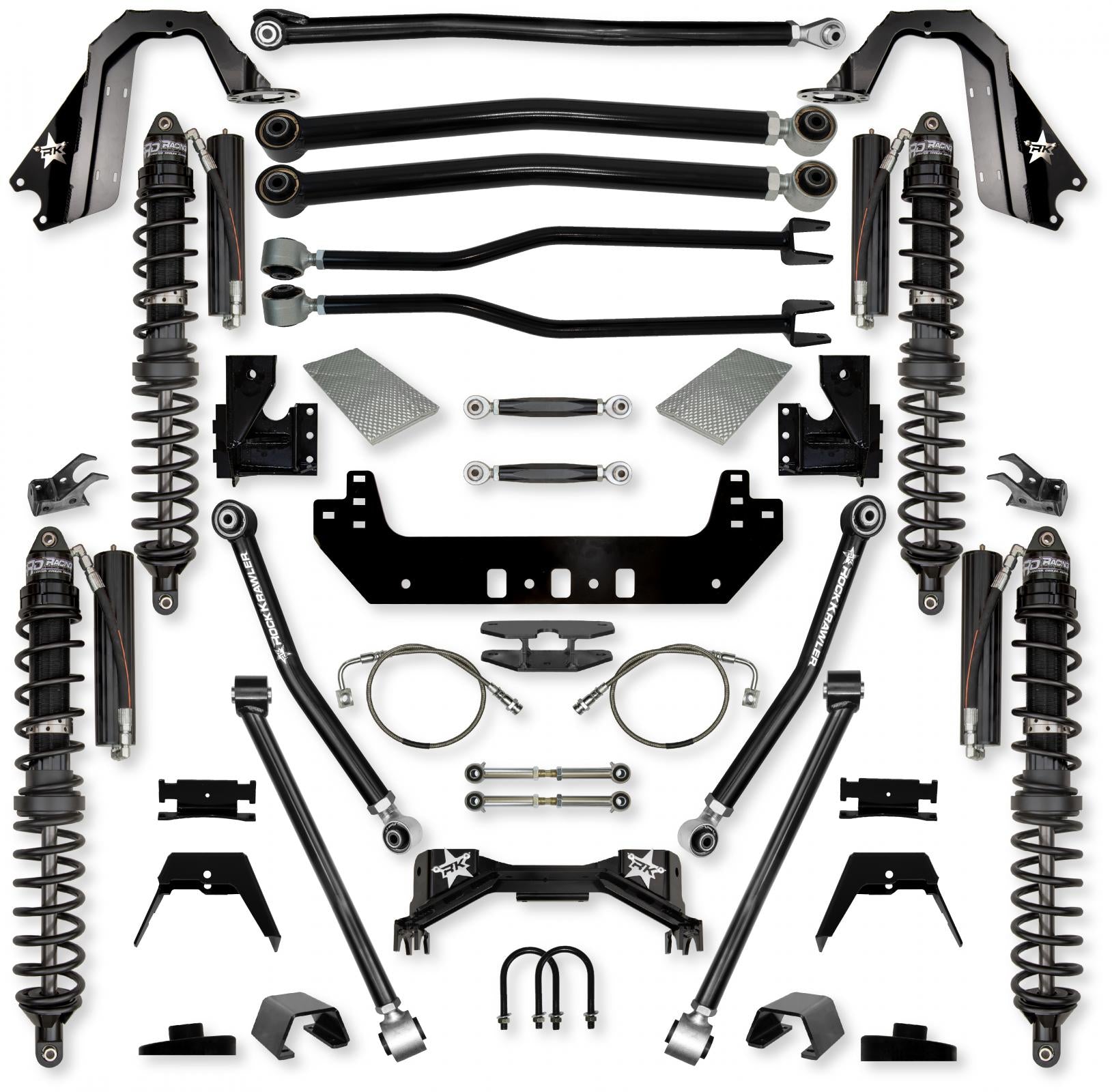4.5 Inch Silverback Coilover No Limits Long-Arm Suspension System for Jeep Gladiator Gas Models Trail Runner System Stage 1 Rock Krawler