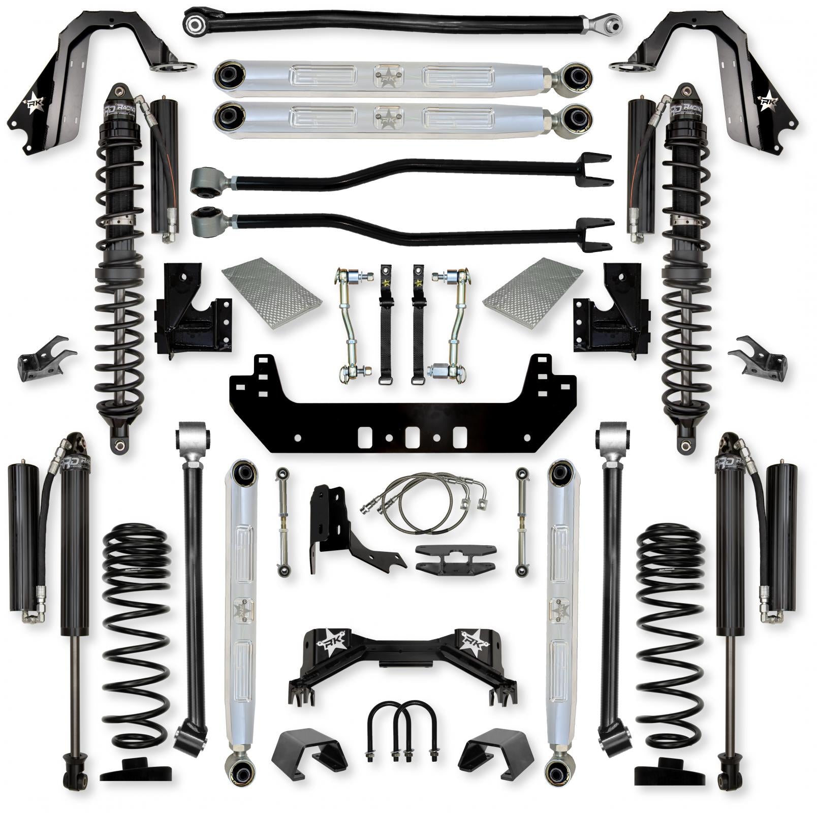 4.5 Inch Silverback Pro Elite COILOVERS Long-Arm Suspension System for Jeep Gladiator Gas Models Comp Stage 1 Rock Krawler