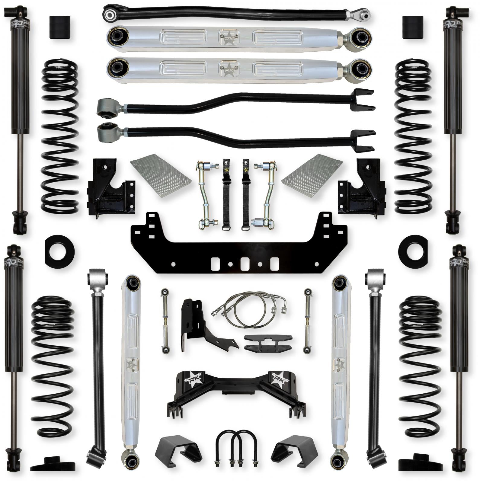 4.5 Inch Silverback Pro Elite Long-Arm Suspension System for Jeep Gladiator Gas Models With IFP Shocks Rock Krawler