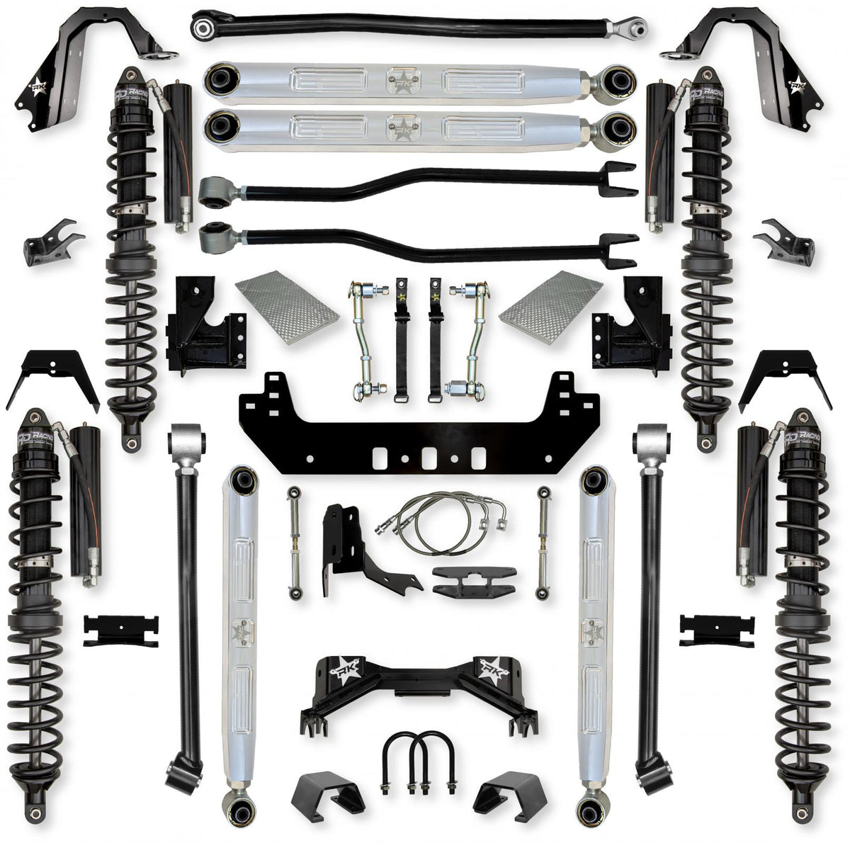4.5 Inch Silverback Pro Elite COILOVERS Long-Arm Suspension System for Jeep Gladiator Gas Models Trail Runner System Stage 1 Rock Krawler