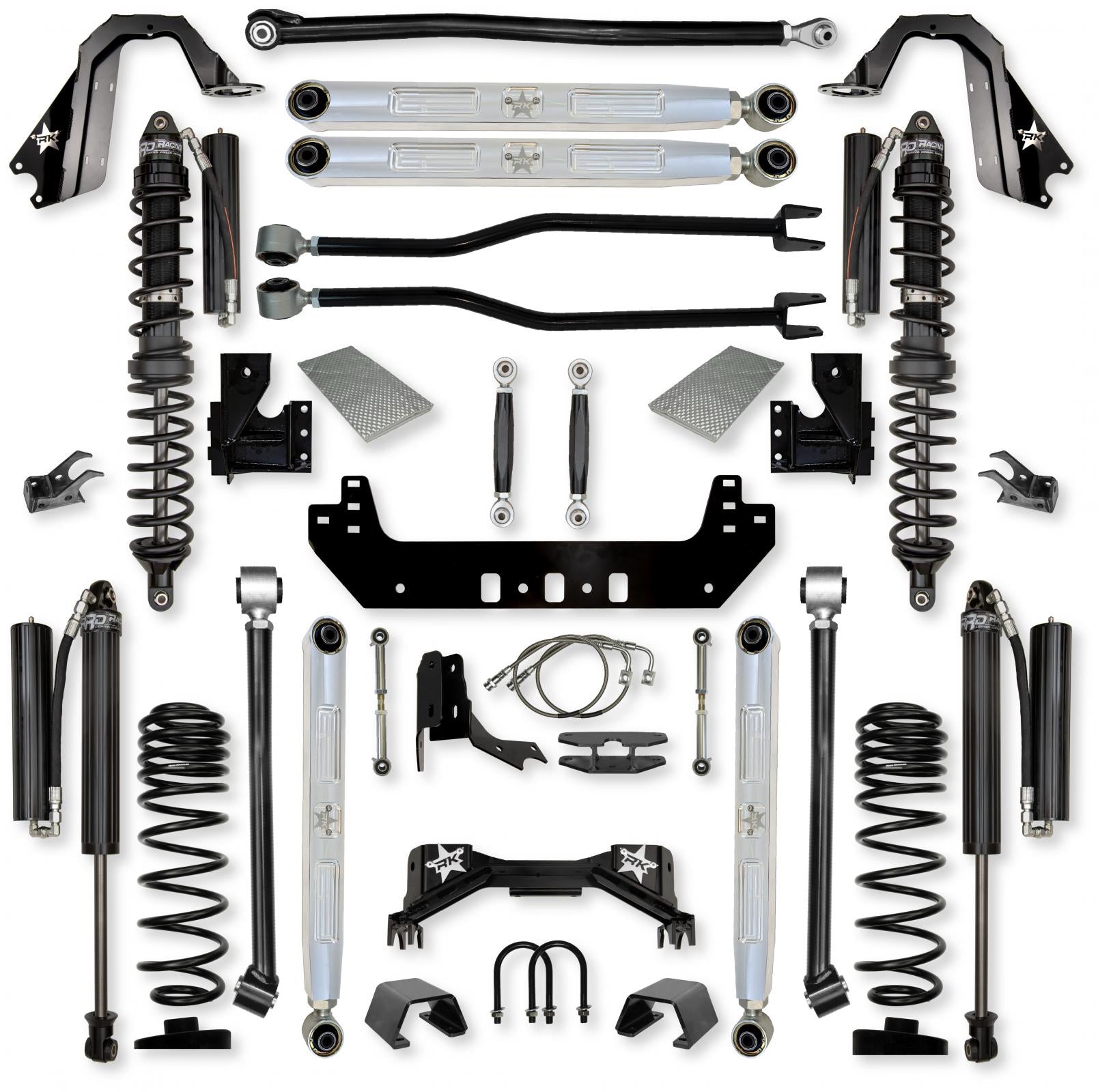 4.5 Inch Silverback Pro Elite Coilover No Limits Long-Arm Suspension System for Jeep Gladiator Gas Models Comp Stage 1 Rock Krawler