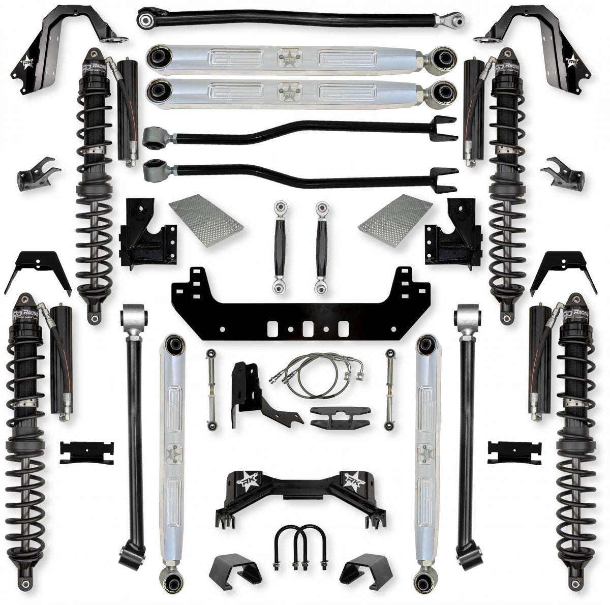 4.5 Inch Silverback Pro Elite Coilover No Limits Long-Arm Suspension System for Jeep Gladiator Gas Models Trail Runner System Stage 1 Rock Krawler