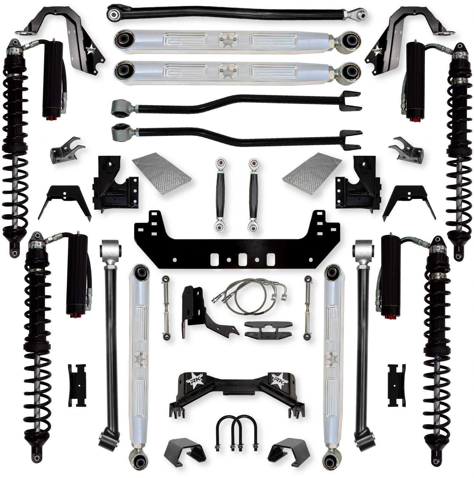 4.5 Inch Silverback Pro Elite Coilover No Limits Long-Arm Suspension System for Jeep Gladiator Gas Models Trail Runner System Stage 2 Rock Krawler