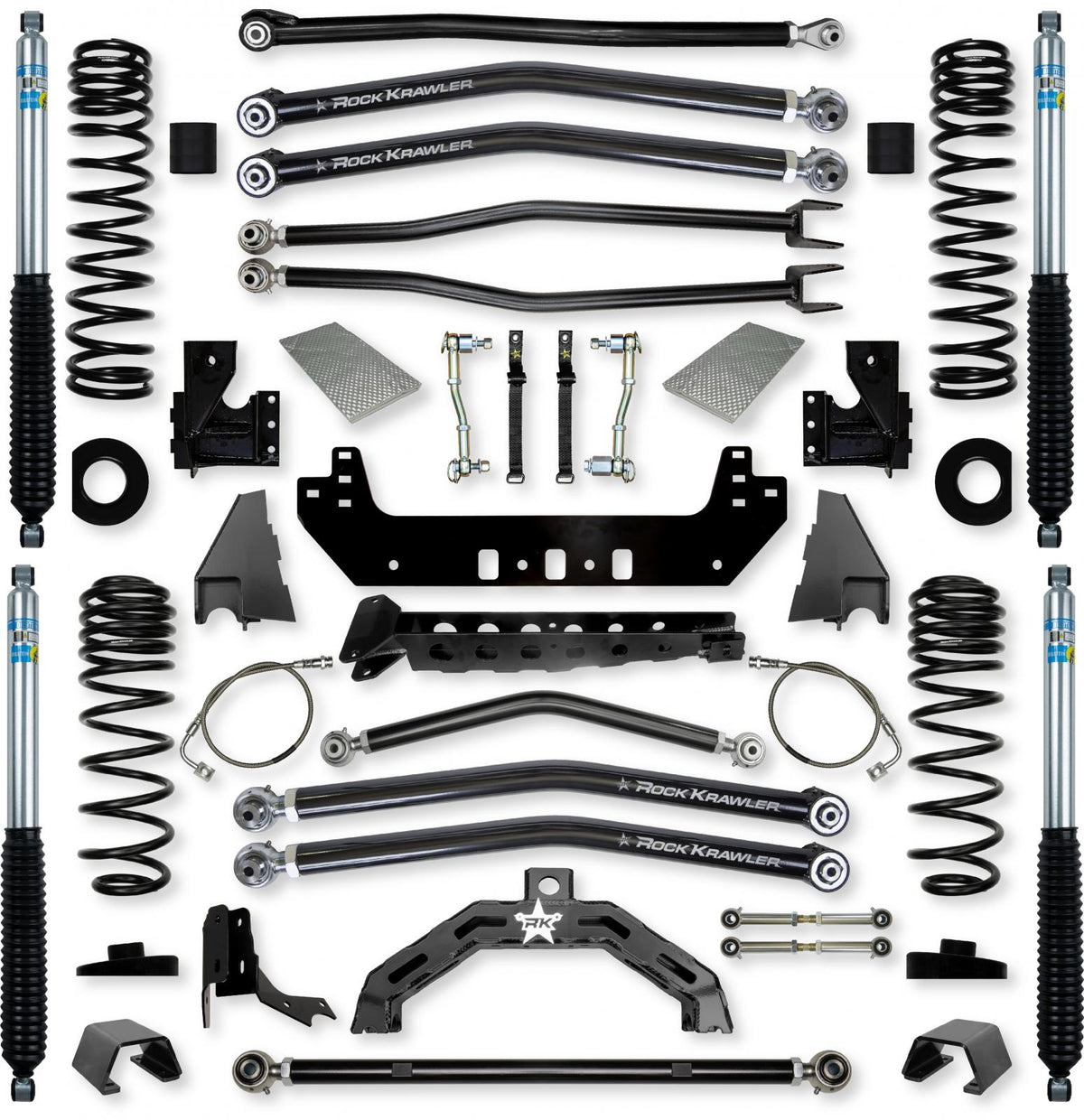 4.5 Inch X-Factor X2 Long-Arm Suspension System for Jeep Gladiator JT Gas Models With Bilstein Shocks Rock Krawler