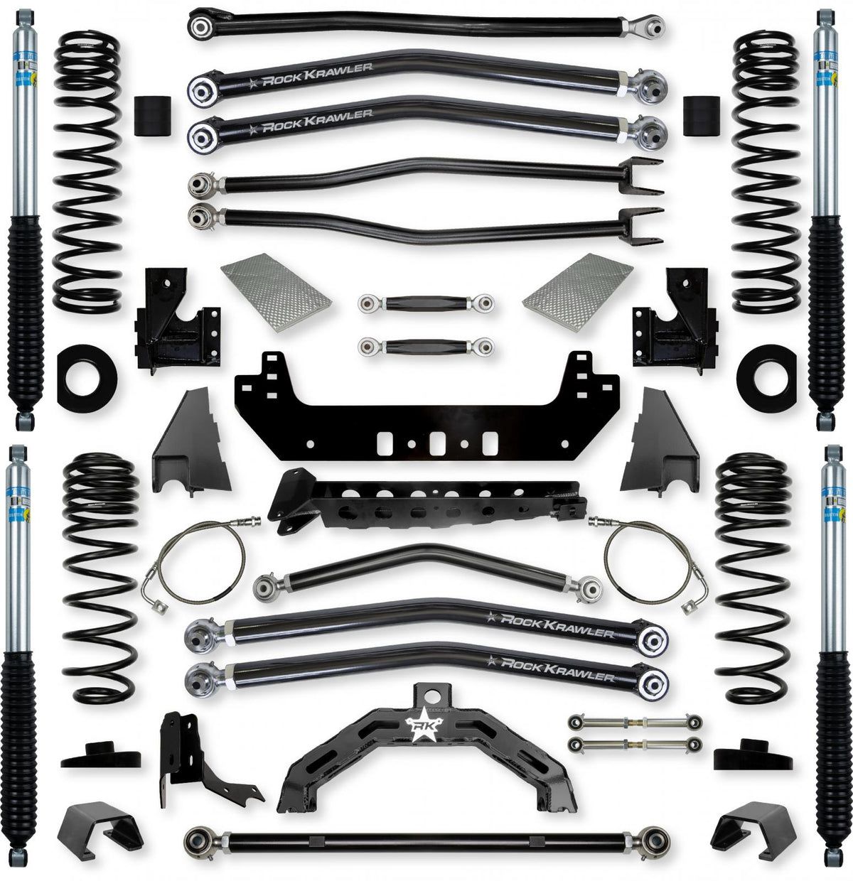 4.5 Inch X-Factor X2 No Limits Long-Arm Suspension System for Jeep Gladiator JT Diesel Models With Bilstein Shocks Rock Krawler