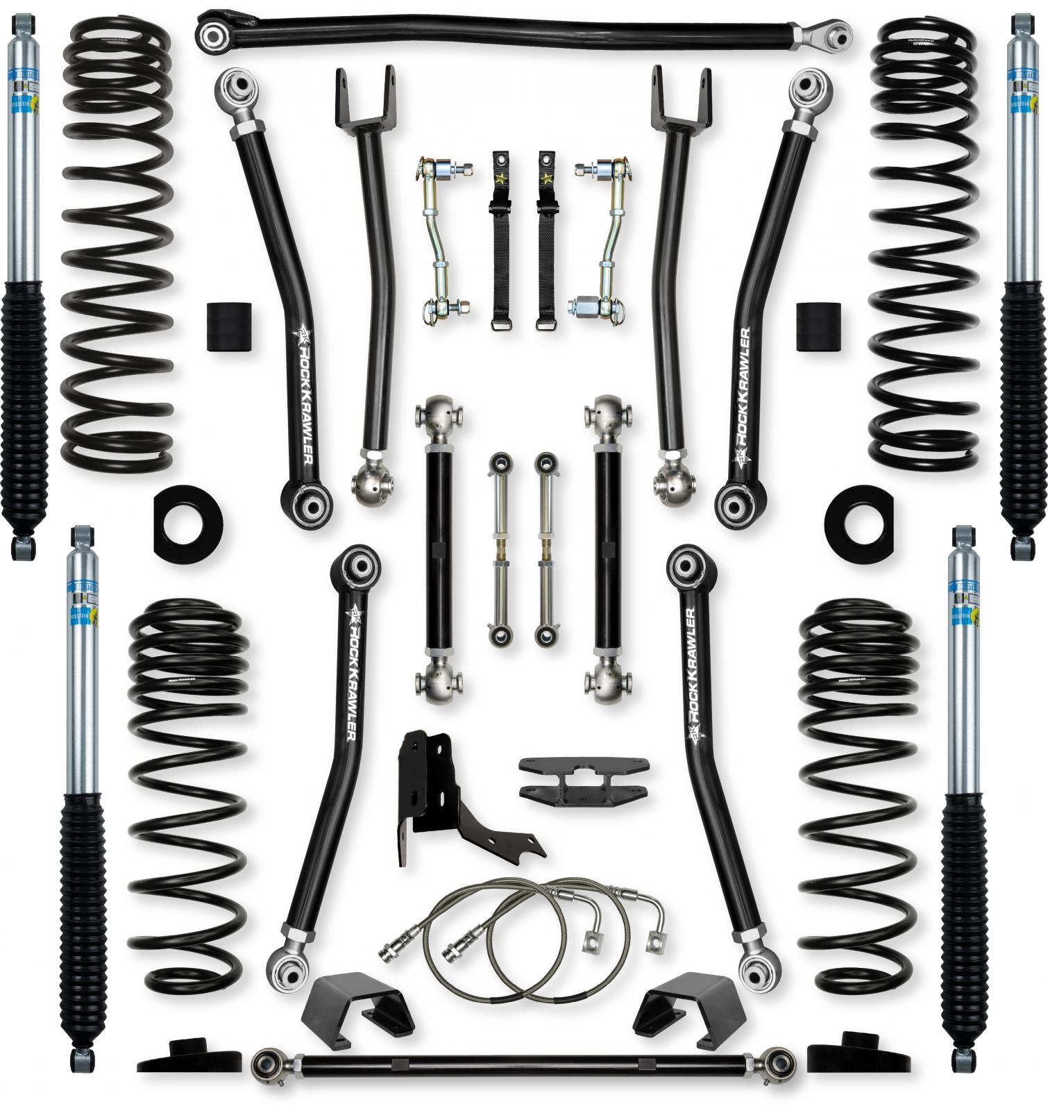 4.5 Inch X-Factor Mid-Arm System for Jeep Gladiator JT Gas Models With Bilstein Shocks Rock Krawler