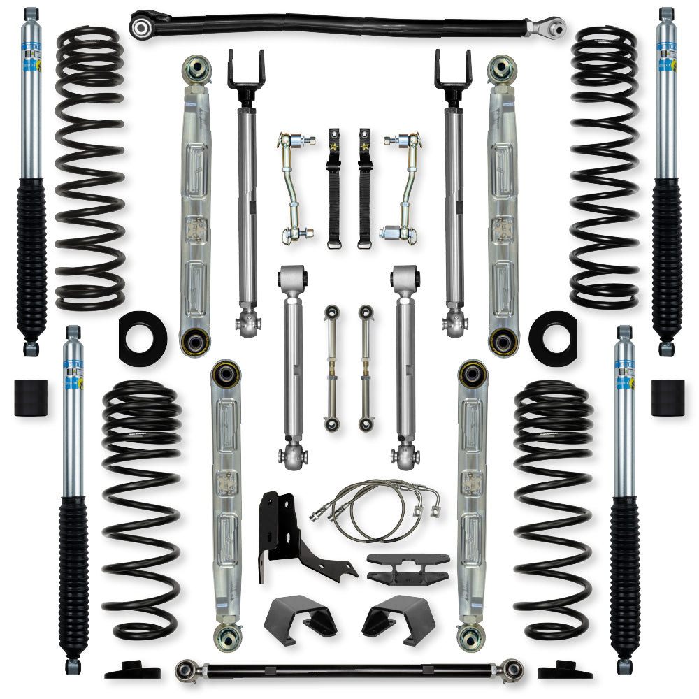 4.5 Inch X-Factor Pro Elite Mid-Arm Suspension System for Jeep Gladiator JT Gas Models With Bilstein Shocks Rock Krawler