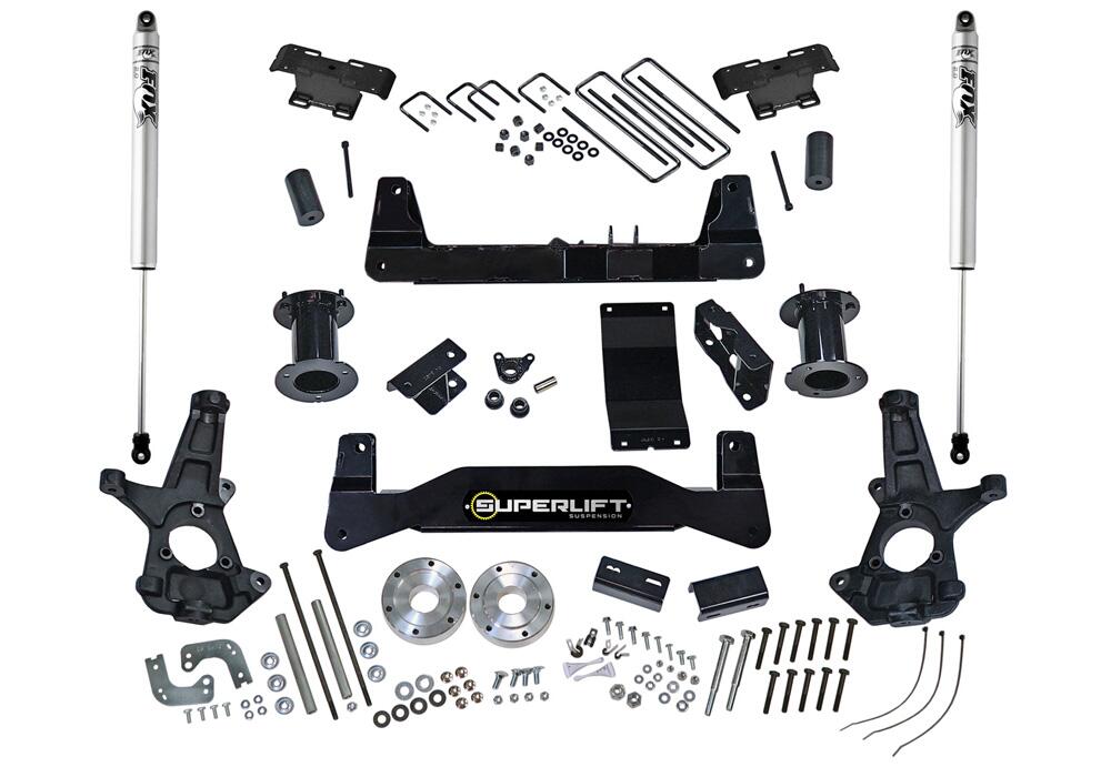 6.5 Inch Lift Kit 2014-2018 Chevy Silverado/GMC Sierra 1500 4WD with Aluminum or Stamped Steel Control Arms with Fox 2.0 Series Shocks Superlift