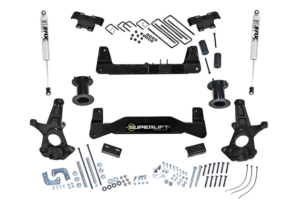 6.5 Inch Lift Kit 2007-2016 Chevy Silverado/GMC Sierra 1500 2WD with Cast Steel Control Arms with Fox Shocks Superlift