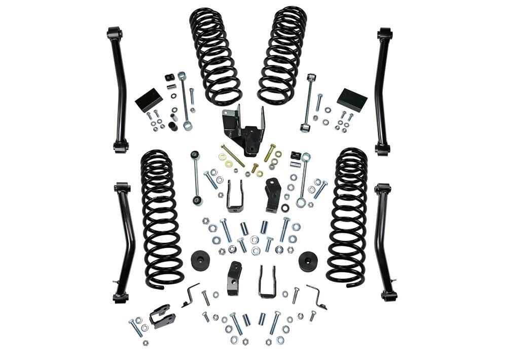 4 Inch Dual Rate Coil Lift Kit 2018-2025 Jeep Wrangler JL Unlimited Including Rubicon with Shock Extensions Superlift