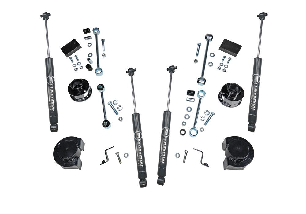 2.5 Inch inch Lift Kit 2018-2025 Jeep JL Wrangler Unlimited including Rubicon Spacer Kit w/ Superlift Shadow Series Shocks Superlift