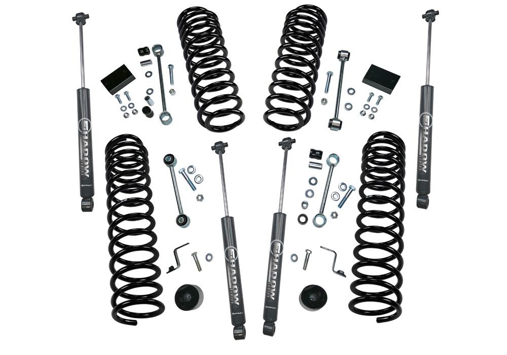 2.5 Inch Dual Rate Coil Lift Kit 2018-2025 Jeep Wrangler JL Unlimited Including Rubicon with Superlift Shadow Series Shocks Superlift