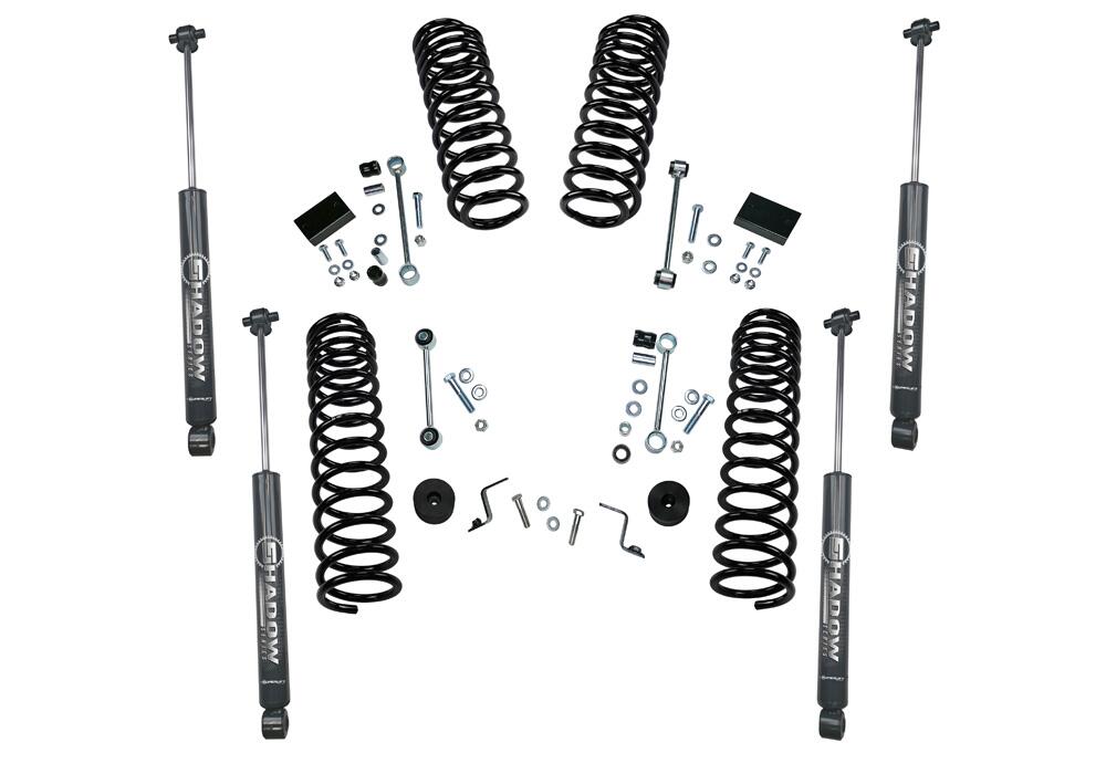 2.5 Inch Dual Rate Coil Lift Kit 2018-2025 Jeep Wrangler JL 2 Door Including Rubicon with Superlift Shadow Series Shocks Superlift