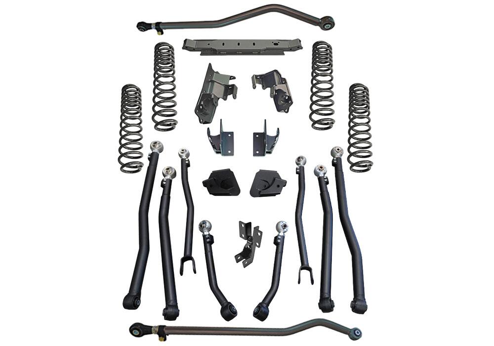 4 Inch Rock Runner Series Lift Kit 2018-2023 Jeep Wrangler JL Unlimited Gas Engine with Superlift Shadow Series Shocks Does Not fit 2-Door Models, Diesel Models or 392 Models Superlift