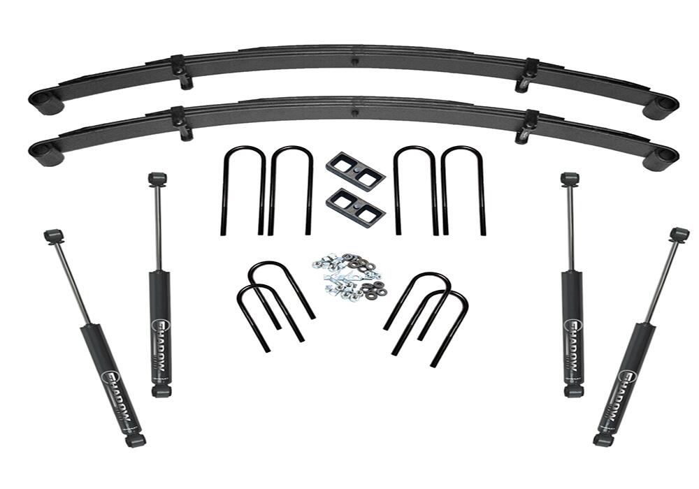 4 Inch Lift Kit 1973-1991 Blazer/Jimmy/Suburban 1/2 Ton Solid Axle 4WD Rear Block Kit with Superlift Shocks Superlift