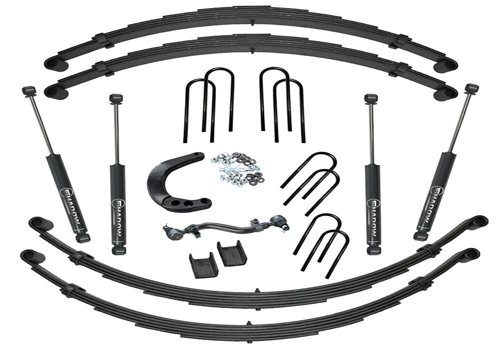 8 Inch Lift Kit (with 52 Inch Rear Springs) 1973-1987 K10/K15 1973-1991 Blazer/Jimmy/Suburban 1/2 Ton Solid Axle 4WD Rear Spring Kit with Superlift Shocks Superlift