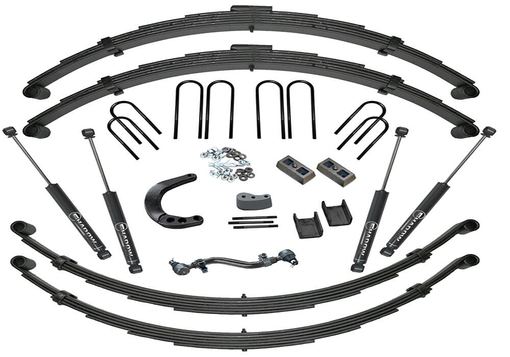 12 Inch Lift Kit 1973-1987 Chevy K10 and GMC K15 4WD / 1973-1991 Suburban 1/2 Ton Solid Axle 4WD- Rear Spring Kit with Superlift Shocks Superlift