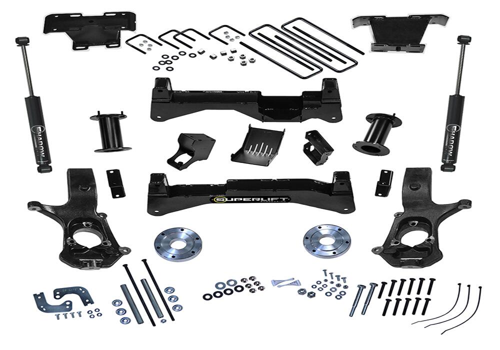 8 Inch Lift Kit 2007-2016 Chevy Silverado and GMC Sierra 4WD with Cast Steel Control Arms with Superlift Rear Shocks Superlift