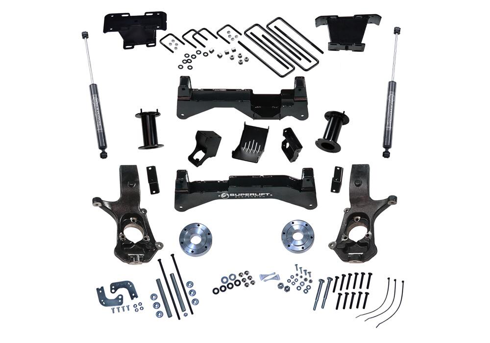8 Inch Lift Kit 2014-2018 Chevy Silverado and GMC Sierra 4WD with Aluminum or Stamp Steel Control Arms with Bilstein Rear Shocks Superlift