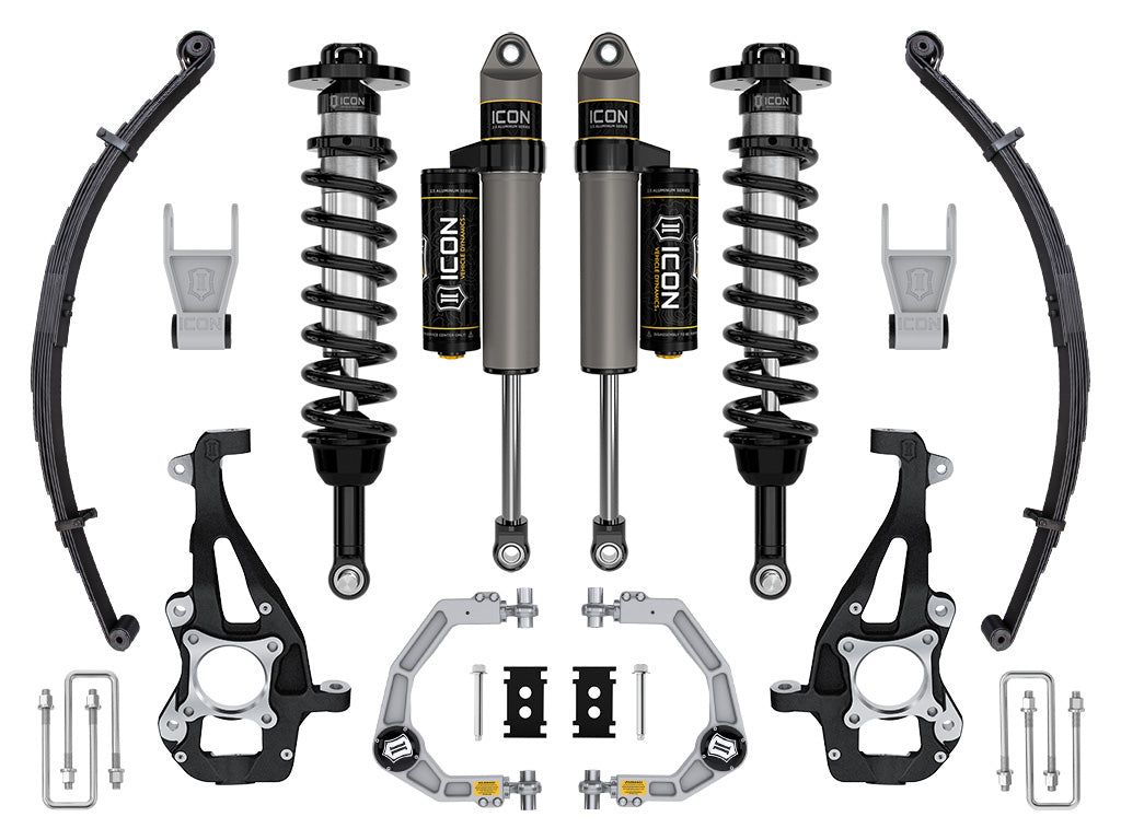 2021-2024 Ford F-150 4WD 3.5-4.5 Inch Lift Stage 2 Suspension System Billet W/ Leaf Packs Icon Vehicle Dynamics