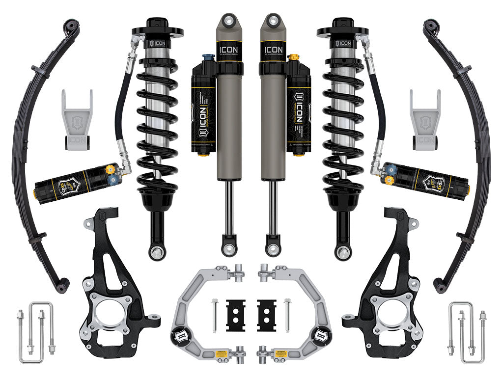2021-2024 Ford F-150 4WD 3.5-4.5 Inch Lift Stage 4 Suspension System Billet CDXS W/ Leaf Packs Icon Vehicle Dynamics