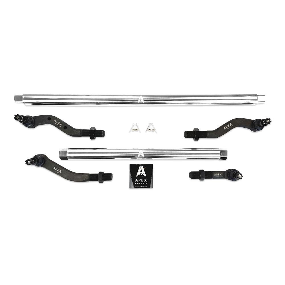 Heavy Duty Polished Aluminum Tie Rod and Drag Link Axle Swap Kit 05-11, Jeep JL-JT Super Duty Note: This No-Flip kit is for Axle Upgrade Options Only Apex Chassis