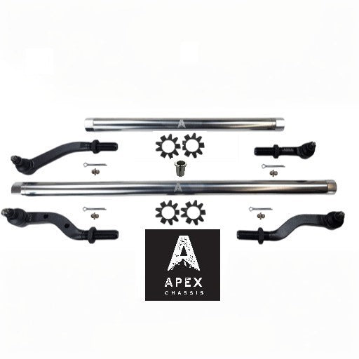 Heavy Duty Polished Aluminum Tie Rod and Drag Link Axle Swap Kit 05-11 Super Duty Jeep JK for Axle Upgrade Options Only Apex Chassis