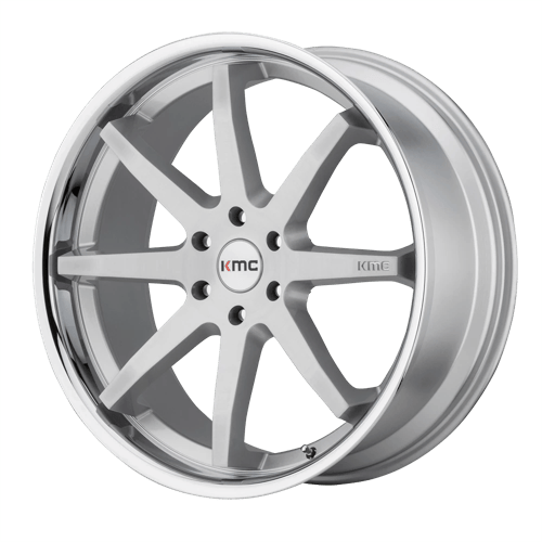 KM715 22X9.5 6X5.5 BRUSH SLV CHR LP 30MM