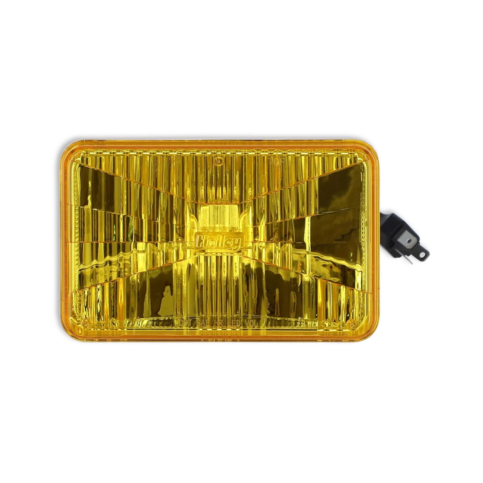 LED Replacement forward light Yellow Lens High Beam Only 4 Inch x 6 Inch Rectangle Modern-Tech Upgrade For Old-School Sealed Beam Headlight Systems Utilizes 5700K Bulb Sold Individually HIGH-BEAM ONLY RetroBright