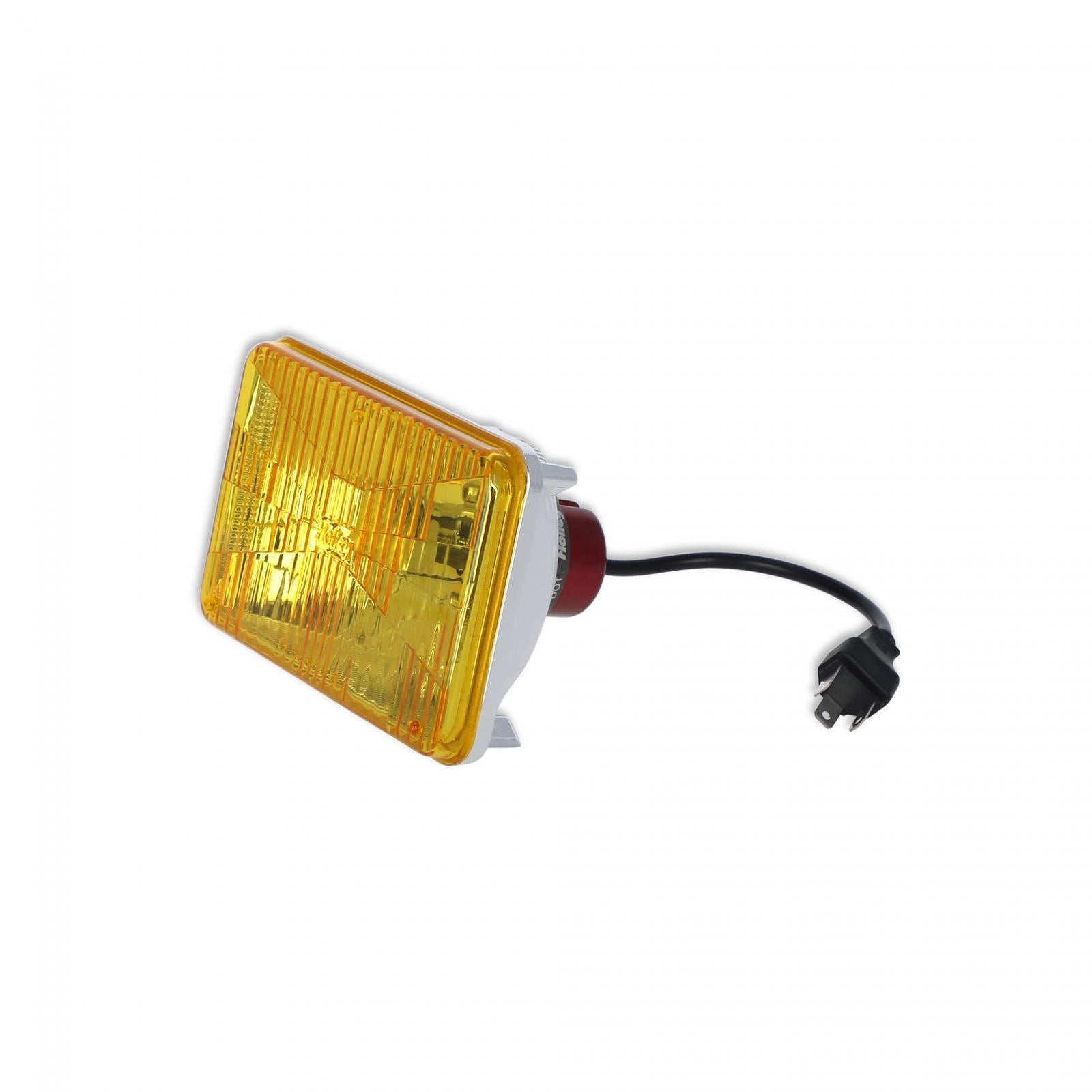 LED Replacement forward light Yellow Lens High Beam Only 4 Inch x 6 Inch Rectangle Modern-Tech Upgrade For Old-School Sealed Beam Headlight Systems Utilizes 5700K Bulb Sold Individually HIGH-BEAM ONLY RetroBright