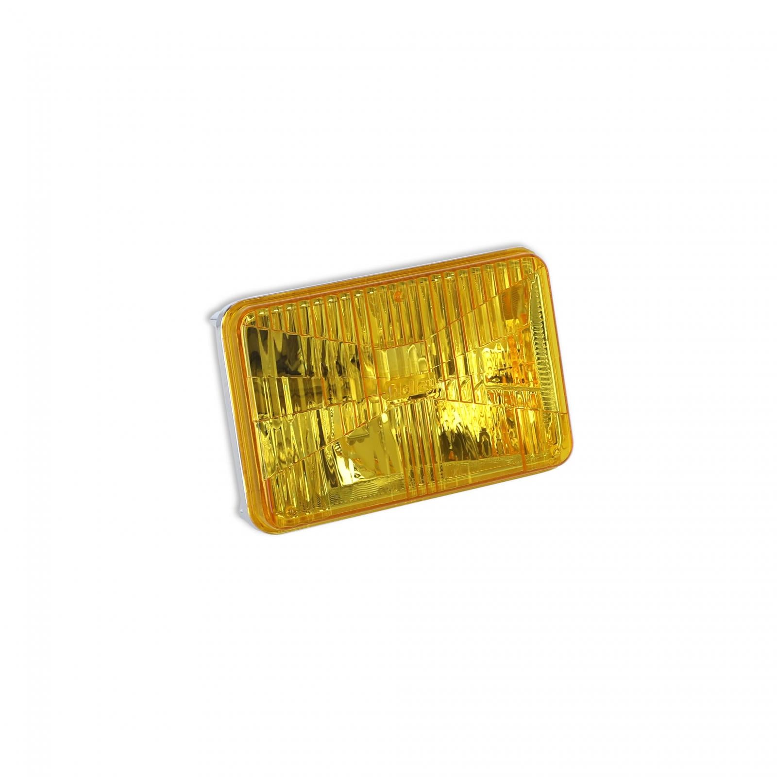 LED Replacement forward light Yellow Lens High Beam Only 4 Inch x 6 Inch Rectangle Modern-Tech Upgrade For Old-School Sealed Beam Headlight Systems Utilizes 5700K Bulb Sold Individually HIGH-BEAM ONLY RetroBright